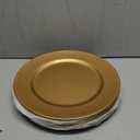 Set of 12 Gold Charger Plates with Beaded. 13" Reusable Plastic Table Chargers for Dinner Plates