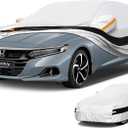 10 Layer Car Cover Waterproof All Weather for Sedan,100% Waterproof Outdoor Car Covers for Automobiles Rain Sun Protection. Custom Fit for Midsized Car Toyota Camry,Honda Accord, etc (A4-See vehicle size chart, Silver)