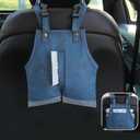 Cute Tissues for Car Holder,Hanging Travel Napkin Cover Plushie,Seat Organizer Backseat for Vehicle Home Bathroom Bedroom Office Desk,Denim Vest