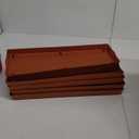 Window Box Planter, 7 Pack Plastic Vegetable Flower Planters Boxes 17 Inches Rectangular Flower Pots with Saucers for Indoor Outdoor Garden, Patio, Home Decor (Red)