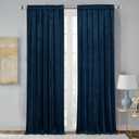 StangH Velvet Curtains 108 inches - Thermal Blackout Velvet Drapes Extra Long Tall Curtains for High Ceiling Holiday Backdrops for Parlor/Hall/Dining Room, Navy Blue, W52 x L108, 2 Panels