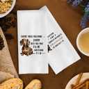 Dachshund Gifts Kitchen Towels Set - Funny Dachshund Decorative Waffle Weave Dish Towels, Wiener Dog Hand Towel, Wiener Dog Gifts Tea Towel, 1624 Inches Set of 2