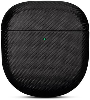LOPIE Handmade Case for Bose QuietComfort Ultra 2 Earbuds 2025 / QuietComfort Ultra Earbuds 2023 / Quiet Comfort Earbud II, Synthetic Leather, Carbon Fiber Style, Protective Hard Shell Cover - Black