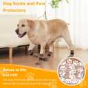 Dog Socks 12 Pack to Prevent Licking Paws, Anti Slip Dog Booties and Paw Protectors for Hardwood Floors Hot Pavement, Suitable for Dogs - Size Small,Brown