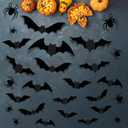 2 x 68 Pcs Bats Wall Decor and Spider Stickers,Halloween Decor Indoor,3D Realistic Scary Halloween Decorations,DIY Party Supplies,Indoor Outdoor Bat Decorations for Home Wall Window Decals