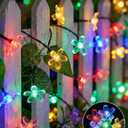 ITICdecor Solar Flower String Lights Outdoor Waterproof 50 LED Solar Powered Fairy Lights for Garden, Fence, Patio, Yard, Christmas Tree & Party Decor (Multi-Color)