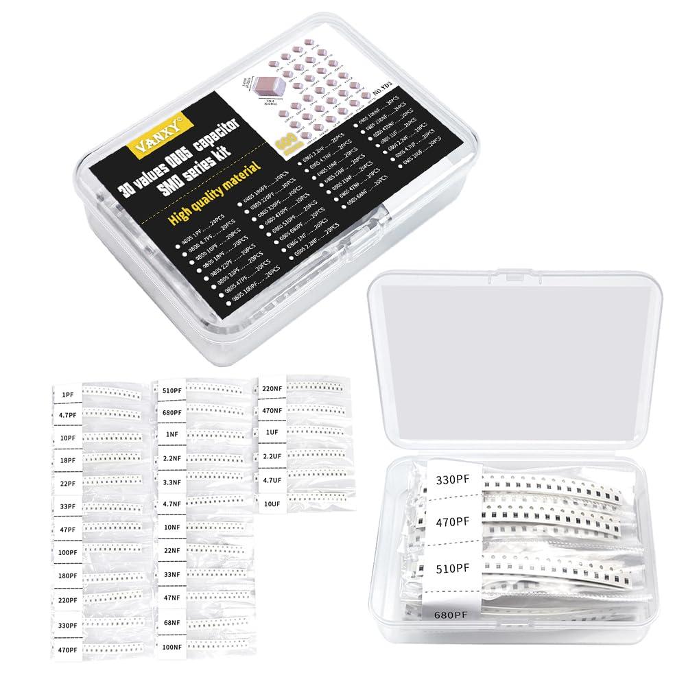 0805 SMD Capacitor Kits 30values*20pcs=600pcs 1PF-10uF mlcc Multilayer Ceramic Chip Capacitors