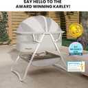 Dream On Me Karley Portable Infant Bassinet, Double Mesh Canopy, Cool Grey, 33x19.5x37 Inch