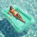 HeySplash Inflatable Pool Float Lounge, Large Inflatable Pool Floats Boat for Adults with Cup Holder/Pillow, Tanning Pool Lounger Float for Outdoor Lake River Summer Water Party