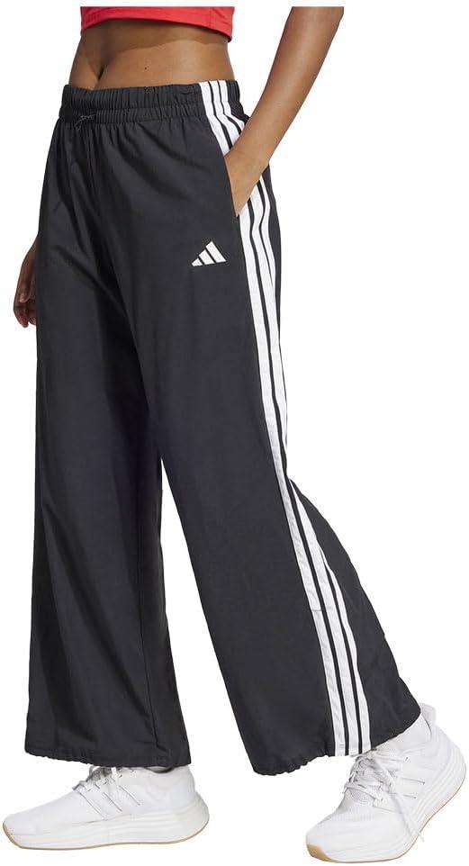 Adidas Womens Essentials 3-Stripes Woven Parachute Pants (Blue, M)