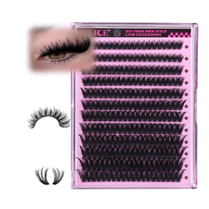 ALICE Fluffier Wispy Lash Clusters Eyelash Clusters Spiky Anime Cluster Eyelash Extensions 240pcs 100D 12-22mm CC- Curly Individual Lashes Fairy Volume Salon Lash Extensions DIY at Home
