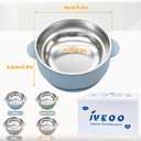 4 Pack Stainless Steel Baby Bowls with Suction, 2-in-1 SUS304 Toddlers Bowl & Removable Silicone Suction Kids Bowl Anti Scald Non Toxic Snack Container for Baby Food Feeding