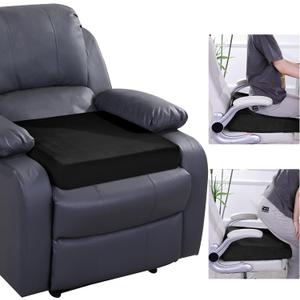 HOMBYS Wedge Recliner Seat Cushion for Long Sitting Chair, Cushion for Elderly Esay to Get Up,5" Thick 20"x20" Large Pressure Relief Seat Cushion for Recliner, Office, Car, Velvet & Foam, Black, 20"x20"x5"