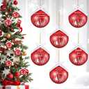 Yuxung 12 Pcs Christmas Employee Appreciation Gifts Bulk Christmas Thank You Ornaments for Coworkers Staff 3.15'' Glitter Balls with Ribbon for Office Work Team Teacher Nurse Volunteer