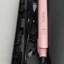 K&K Flat Iron Small Mini Tourmaline Titanium Hair Straightener 1 inch Plate 4D 360Swivel LED Display for Woman Short Hair Adjustable Temperature Dual Voltage 110v-220v Auto Shut Off (Pink)