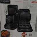 NutriChef 10-Piece Non-Stick Baking Set  Heavy-Duty Carbon Steel Bakeware Set w/ Cookie Sheets, Muffin Pan, Roasting Pan, Cake Pan, Baking Tray, Pizza Pan  Effortless Food Release & Easy Cleanup (Black)