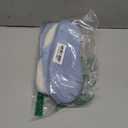 Slippers for Women Fuzzy House Slip on Indoor Outdoor Bedroom Furry Fleece Lined Ladies Comfy Memory Foam Female Home Shoes Anti-Skid Rubber Hard Sole (7-8, Blue)