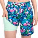 Boys Shorts with Compression Liner, 10-18 Quick Dry Boy Swim Trunks