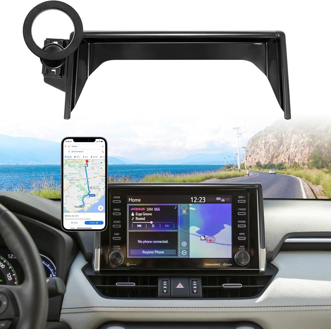 for MagSafe Car Phone Holder for 2019-2025 Toyota RAV4 Accessories, 7/8-Inch Screen Fixed Clip, Magnetic Phone Holder 360° Cell Phone Mount for Toyota RAV4 2025 Accessories