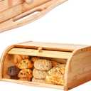 2 Lb. Depot Breadbox for Kitchen Countertop - Vintage-Style Bamboo Bread Box Wood - Japanese Bread Box - Bread Cabinet for Kitchen Counter - Bread Bin - 17'' x 10'' x 7''