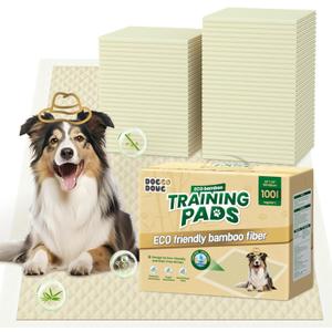 Puppy Pads 100 Count Small 22x22in Bamboo Training Pads Deodorizing Leakproof Quick Drying Dog Pee Pads Super Absorbent Disposable Pee Pads for Dogs Puppies, Doggie, Cats, Rabbits