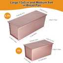 2 PCS Pullman Loaf Pan With Lid, 2.2 LB/1 LB Sandwich Bread Loaf Pan, Non-Stick Bread Loaf Baking Pan With Lid, for Baking Bread, Sandwiches and Toast