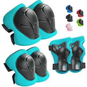 Wemfg Kids Protective Gear Set Knee Pads for Kids 3-14 Years Toddler Knee and Elbow Pads with Wrist Guards 3 in 1 for Skating Cycling Bike Rollerblading Scooter M