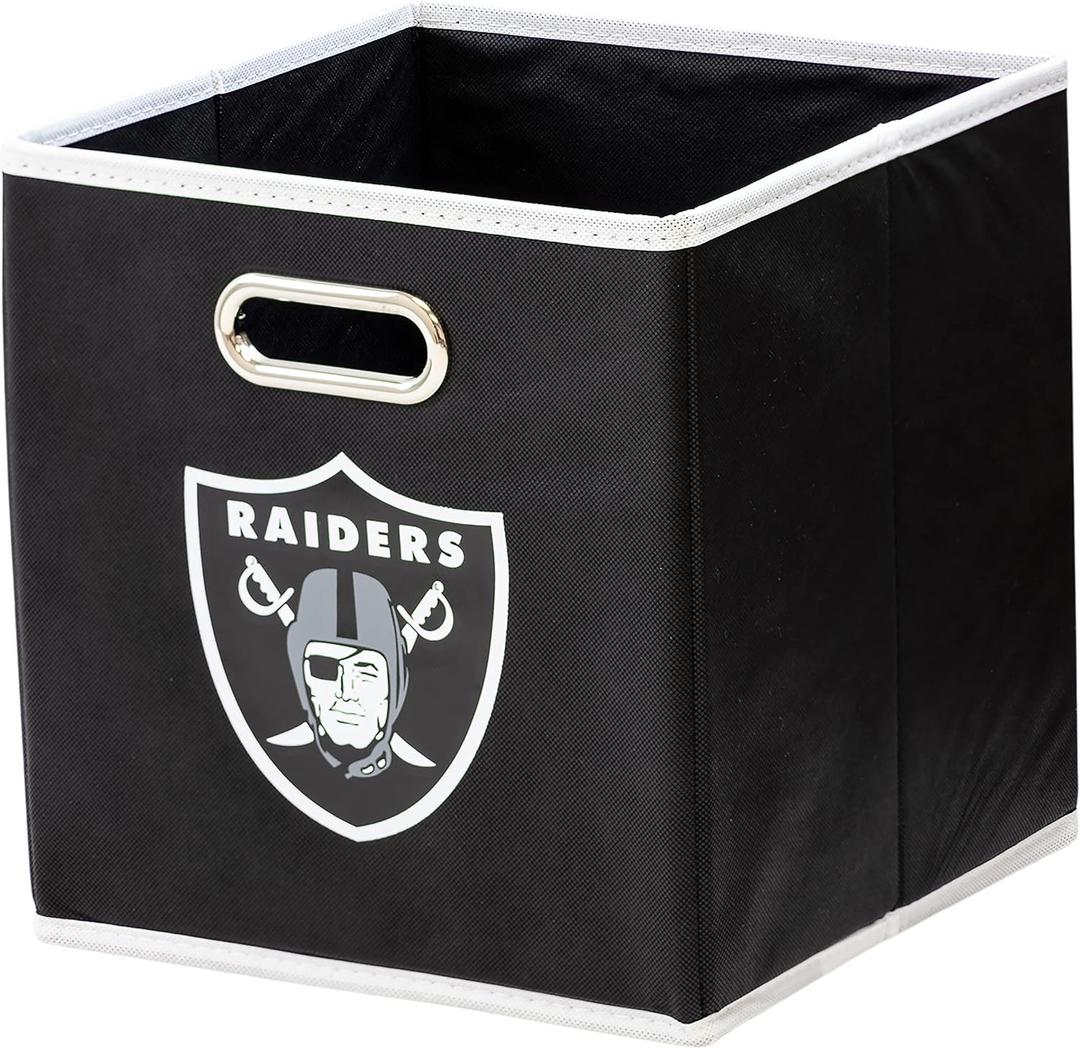 Franklin Sports NFL Storage Bins - Collapsible Cube Container + Basket - NFL Office, Bedroom + Living Room - 11"x11"