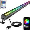 RGBCW Wall Washer Lights, 180W Stage Wash Light Bar Smart APP & Remote Control, Group, Memory,Timing, Music Sync Function, Color Changing Linear Wash Light for Stage Birthday Party Wedding