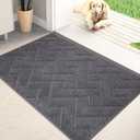 PURRUGS Dirt Trapper Door Mat 20" x 31.5", Non-Slip Machine Washable Entry Rug, Shoe Scraper, Dog Doormat, Super Absorbent Welcome Mat for Front & Back Door, Muddy Wet Shoes & Paws (Grey)