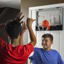 Silverback 23" LED Light-Up Over the Door Mini Basketball Hoop Includes Mini Basketball and Air Pump , Black