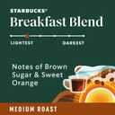 Starbucks Ground Coffee, Medium Roast Hot or Iced Coffee, Breakfast Blend, 18 oz