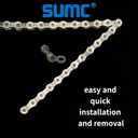 Bike Chain, High Tensile Strength Bicycle Chain for Road/MTB Bike 6/7/8 Speed - Quick Buckle - 116 Links - Dark Silver (13)