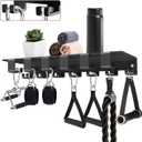 Floating Shelf Organizer Compatible with Tonal Accessories Home Gym Weight Storage Equipment Hanger Metal Rack Holder Wall Mount with Hooks T-Lock Adapters Bracket Hanger Workout Fitness (Style 2)