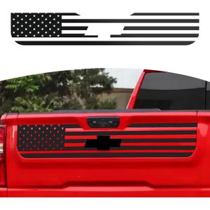 RT-TCZ for Silverado Tailgate Flag Decal Sticker Compatible with Chevy Silverado 2019-2024 Black Flag Exterior Accessories