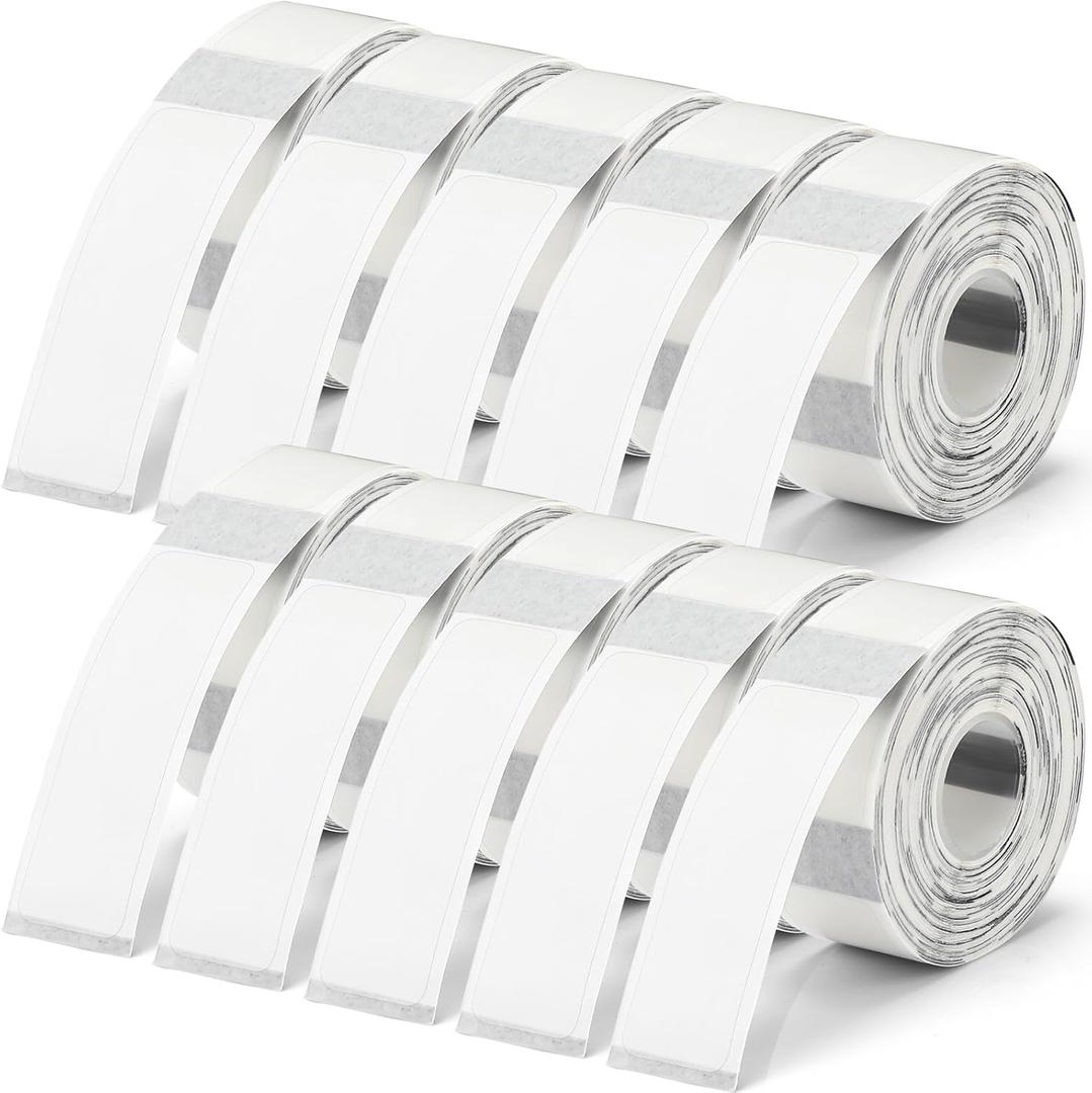1600 Pcs Label Tapes 12 x 40 mm Laminated Stickers Replacement Compatible with D30 Portable Thermal Label Paper Printer Tapes Refill for Office 160 Pcs/roll (Clear)