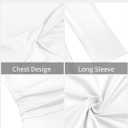 ZAFUL Womens Long Sleeve Ruffle Mini Dress Bodycon Ruched Waist Corset Short Cocktail Party Dresses (White, S)