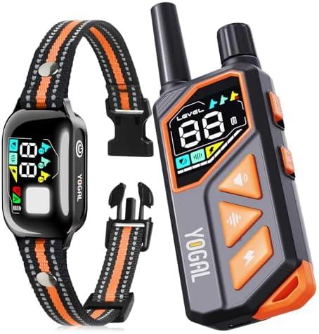 2-in-1 Dog Shock Collar with Remote Control and Automatic Bark Mode - Electric Training Smart Anti Barking Collars for Small Medium Large Dogs E-Collar 3300FT (5-150Lbs) IPX7 Waterproof