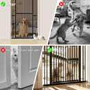 Snuowu 51"-87" Extra Tall Pet Gate for Cats, 29.5"-40.5" Wide Pressure Mounted No-Drilling Safety Dog Gate, Metal Walk-Thru Barrier for Doorways, Stairs, Kitchens, Black