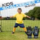 BEAST RAGE Goalkeeper Gloves for Boys Kids Youth Football Keeping Soccer Goalie Gloves with Strong Grip for Ball Receiver,Wrist Support 4MM Latex Palm (Size 2 - fit for 4 to 5 Years Old, Blue)