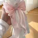 2 Pack French Silky Bow Curtain Tiebacks, Elegant Lace Ribbon for Curtains Decorative Rope Accessories Home Dcor (Pink,2)