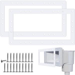 SPX1091GW Wide Mouth Above Ground Pool Skimmer Gasket Compatible with Hayward SP1091WM SP1091LX Above Ground Pool Automatic Skimmer, Butterfly Skimmer Faceplate Gasket, 13 3/4"L x 7.5"W, 2 Pcs