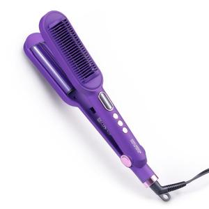 John Frieda - Heated 2-in-1 Hairbrush & Waver, Ceramic Straightener Brush, 4 Heat Settings, Anti-Frizz, Quick 30s Heat-Up, Auto Shut-Off, Tools for Styling & Wavy Hair