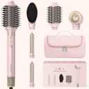 5 in 1 Ionic Hot Air Styler, 1400W Powerful Hair Dryer Brush, Auto-Wrap Curlers, Paddle Brush for Fast Drying, Curling, Straightening, Volumizing with Travel & Storage Bag