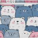 Cute Storage Bins for Organization, Canvas Book Storage Bins Handles, Bedroom Shelves Decorative Baskets for Organizing, Fabric Cube Bin Classroom Dorm Closet Organizer Box (Cute Bear)
