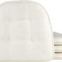 Klear Vu Omega Non-Slip Chair Cushions, Assembled in USA, U-Shaped Skid-Proof Seat Pads for Dining Room, Kitchen, Office, 15"x16", 4 Pack, Solid Ivory 4 Count