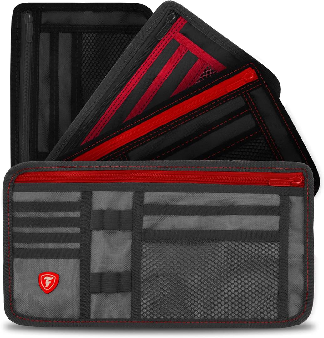 Firestone 2-Pack Car Sun Visor Organizer | 8 Compartment Car & Truck Visor Organizer with Holder & Slots for Sunglasses, License, Registration & More, Charcoal
