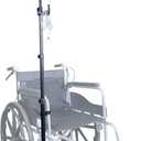 UISKOOPW Portable IV Pole for Wheelchair, IV Poles Collapsible for Traveling, IV Stand for Wheelchair IV Holder with 4 Hooks for Wheelchairs Beds Nursing Clinic Home Care Travel