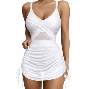 Blooming Jelly Womens High Waisted Bikini Sets Metal Sexy Swim Suits 2025 Mesh Summer Swimwear (XLarge, White)