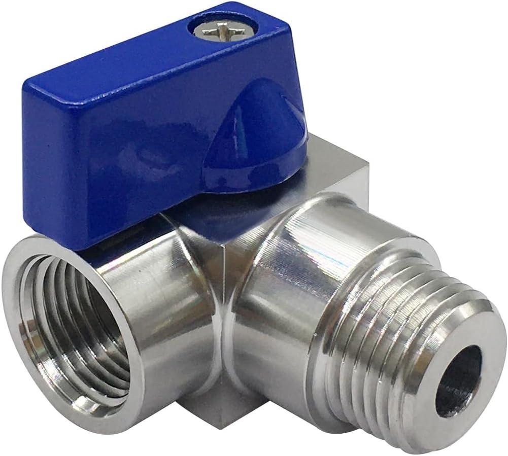 Stainless Steel 1/4" NPT Male to Female Mini Ball Valve 90 Degree Shut Off Valve